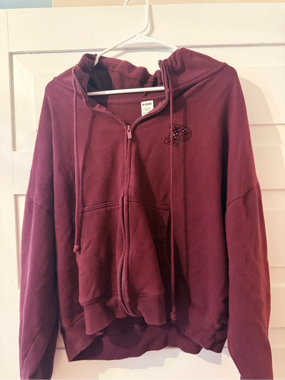 PINK Victoria's Secret Burgundy Zip-Up Hoodie Jacket